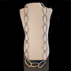 Vintage 80s long necklace with large silver links